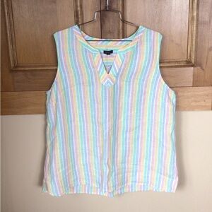 XL Linen Talbots colorful striped top New